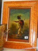 A birds eye maple framed and glazed print entitled 'Light Infantry Man', COLLECT ONLY.