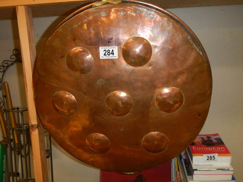 An old copper pan.