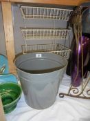 A retro vegetable rack and a metal waste bin. COLLECT ONLY