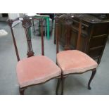 A pair of mahogany dining chairs, COLLECT ONLY.