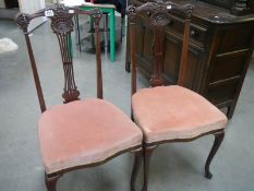 A pair of mahogany dining chairs, COLLECT ONLY.