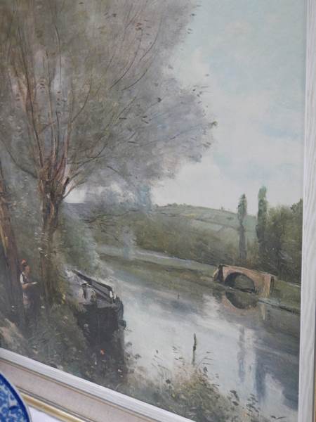 An oil painting river scene, COLLECT ONLY. - Image 2 of 2