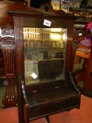 A mahogany framed mirror with drawer, COLLECT ONLY.