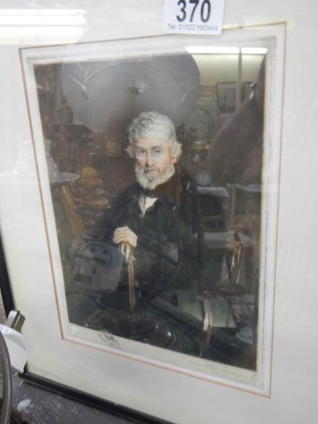 A framed and glazed 19th century engraving of a gentleman, COLLECT ONLY. - Image 2 of 2