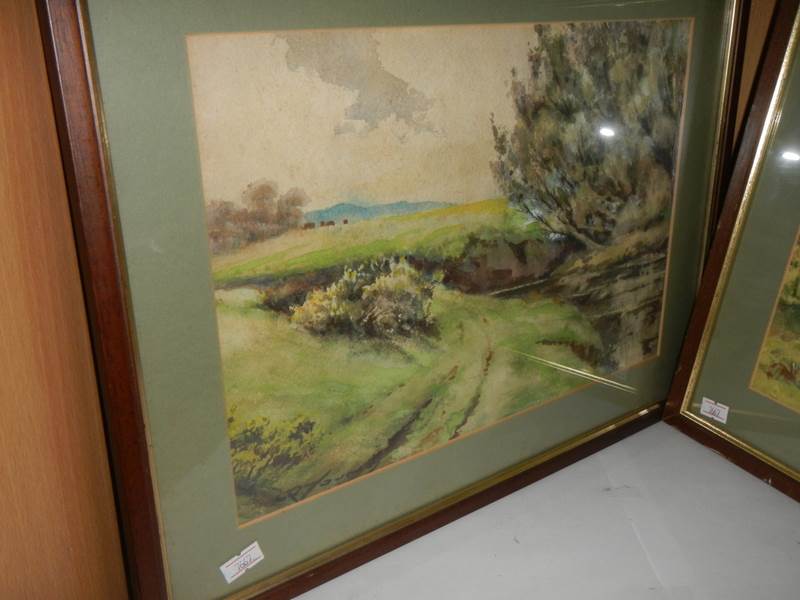 Three framed and glazed rural scenes, COLLECT ONLY. - Image 2 of 4