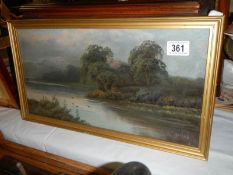 A framed and glazed watercolour signed R Marshall, COLLECT ONLY.