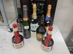 Seven bottles of alcohol including two Grand Marnier, Bailey's, Bucks Fizz etc., COLLECT ONLY.