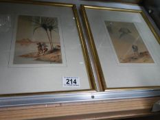 A pair of framed and glazed Egyptian scenes, COLLECT ONLY.