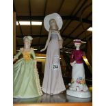 Three ceramic figures.