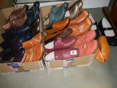 A mixed lot of ladies shoes.