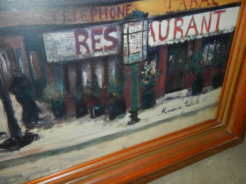 A framed and glazed street scene, COLLECT ONLY. - Image 2 of 3