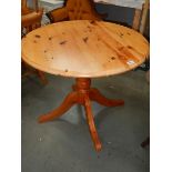 A circular pine table, COLLECT ONLY