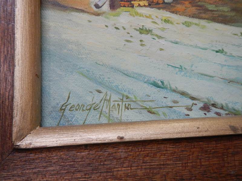 An oak framed watercolour signed George Martin, COLLECT ONLY - Image 2 of 2