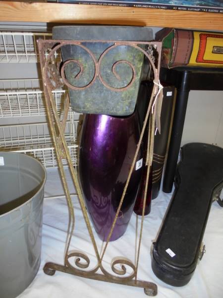 A vintage wrought iron plant stand, COLLECT ONLY. - Image 2 of 2