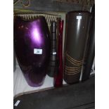 Two tall vases and two tall specimen vases, COLLECT ONLY.