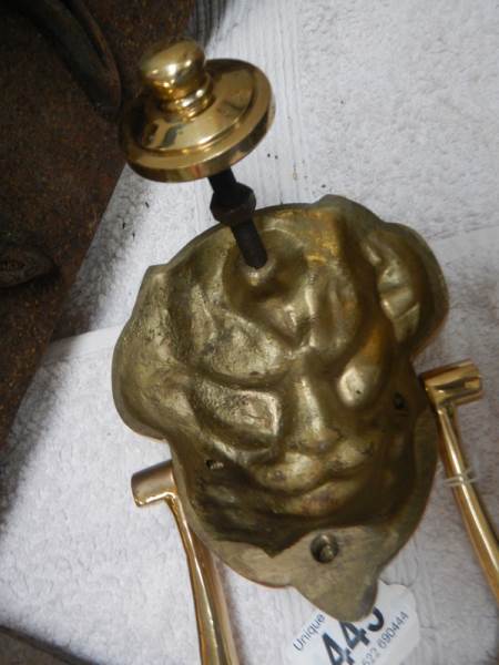A brass lion door knocker. - Image 2 of 2