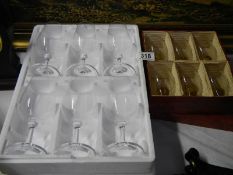 Two sets of six wine glasses, COLLECT ONLY.