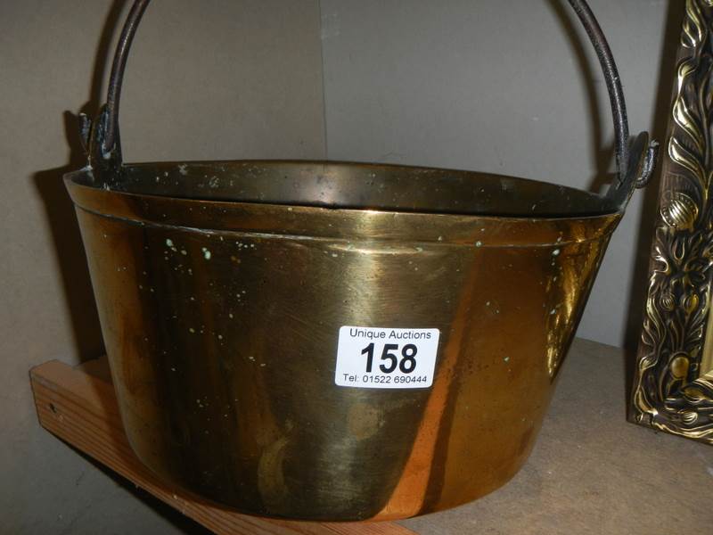 A brass jam pan,