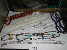 A good lot of necklaces including pearls.