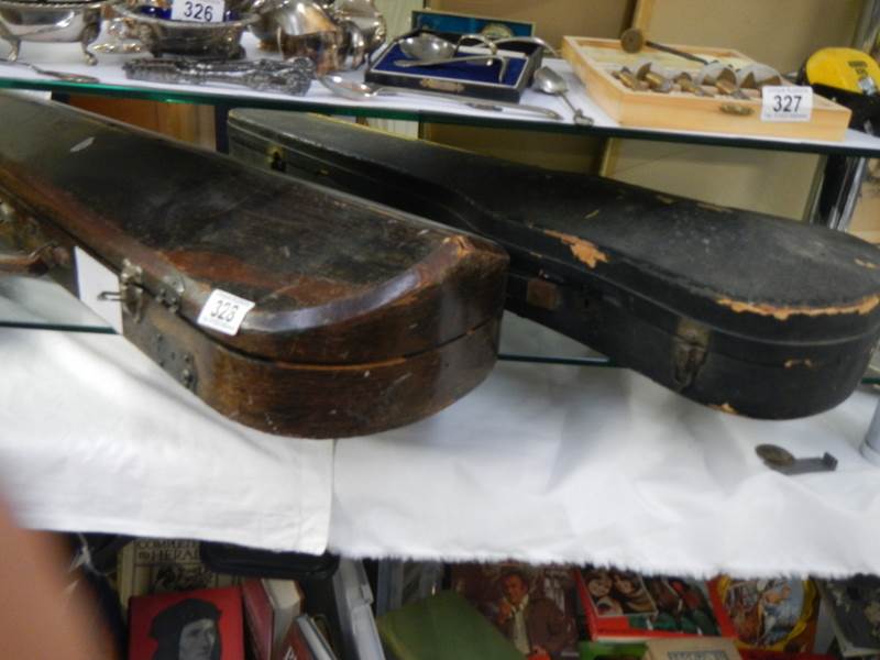 Two old violin cases, COLLECT ONLY.