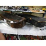 Two old violin cases, COLLECT ONLY.
