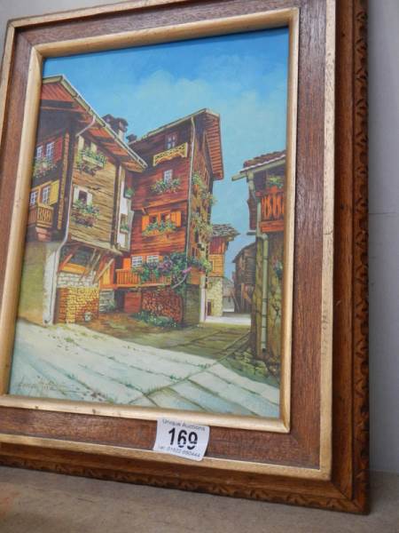 An oak framed watercolour signed George Martin, COLLECT ONLY