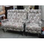 A two seat cottage settee with matching chair, COLLECT ONLY.