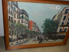 A framed and glazed street scene, COLLECT ONLY.