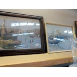 Two framed and glazed Vernon Ward nautical prints. COLLECT ONLY.