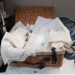 A John Lewis (Waitrose) picnic basket & 5 good tablecloths COLLECT ONLY