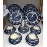 A 26 piece Royal Worcester Spode ' Avon scenes' dinner set COLLECT ONLY