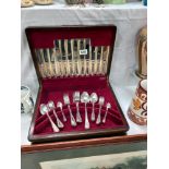 A 34 piece canteen of silver plated cutlery (missing soup spoons & teaspoons) COLLECT ONLY