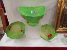 2 Beswick/Crown Devon cabbage leaf pottery bowls COLLECT ONLY
