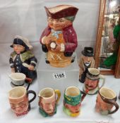 A selection of character & Toby jugs including Royal Doulton Winston Churchill & Toby XX etc.