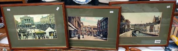 3 framed & glazed prints of Old Lincoln COLLECT ONLY