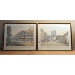 2 hand tinted limited edition prints of Old Lincoln by John Rees-Jowett COLLECT ONLY