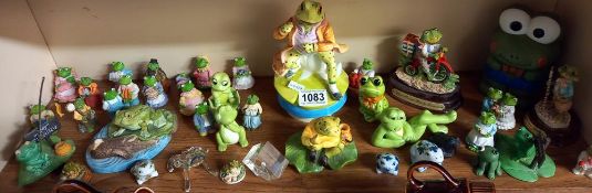 A quantity of frog ornaments/items etc