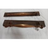 A good large pair of early 20th century bronzed brass door handles from maybe a bank or hotel,