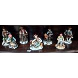 Seven Capo-di-Monte style figures. COLLECT ONLY