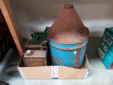 An old large Sternol oil can & 2 vintage petrol cans COLLECT ONLY