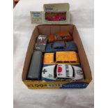 3 vintage tin plate cars & 3 Dinky cars including Range Rover