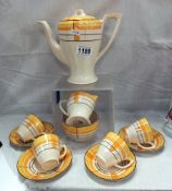 An art deco Myott Sun & Co coffee set