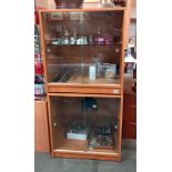 2 light oak display cabinets COLLECT ONLY