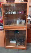 2 light oak display cabinets COLLECT ONLY