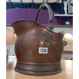 A copper coal scuttle COLLECT ONLY