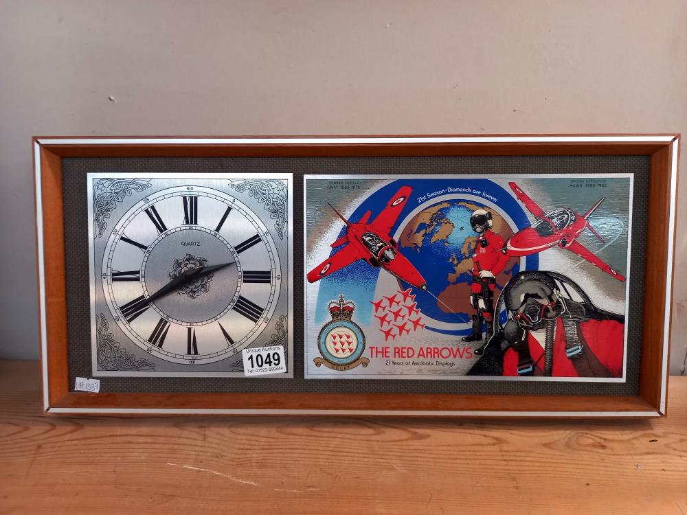 A vintage Red Arrows 21 years of displays wall clock COLLECT ONLY