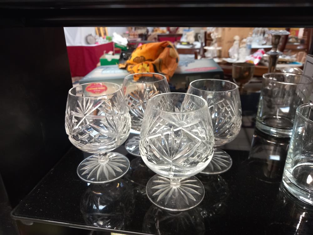 A boxed set of RCR crystal wine glasses, boxed RCR crystal fruit bowl, a good lot of other crystal - Image 5 of 7