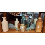 A quantity of stoneware and Codd bottles etc including Talbot herbal remedies Boston & Spalding, R