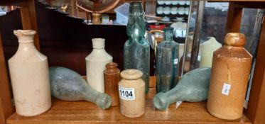 A quantity of stoneware and Codd bottles etc including Talbot herbal remedies Boston & Spalding, R