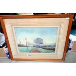 A framed and glazed watercolour of 'A morning in Navenby' by C Speed 57cm x 47cm COLLECT ONLY